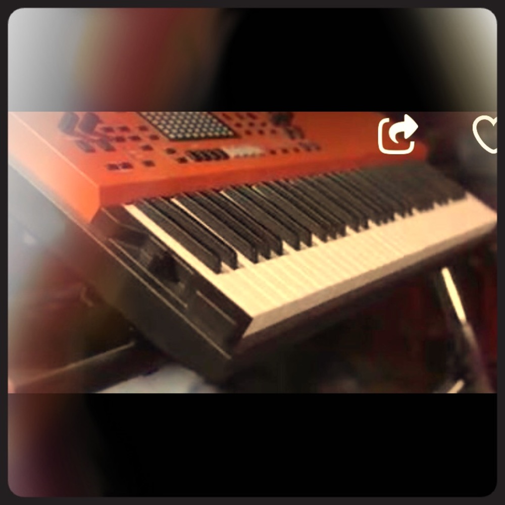 A stunning red Korg Electronic Full size keyboard